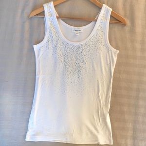 NEW Calvin Klein Rhinestone Ribbed Tank Top